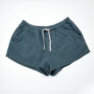 Vuori Sunnyside 100% Cotton Teal Green Midrise Drawstring Terry Lounge Shorts